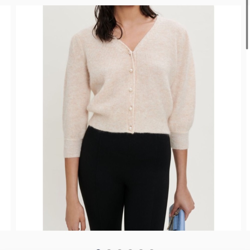 NWT Maje Mohair Cardigan with Pearl Buttons